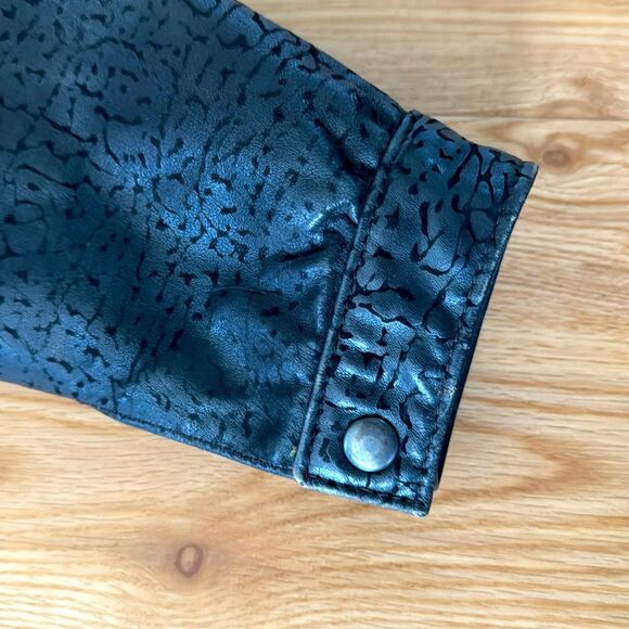 Gino di Giorgio by Comint Vintage Leather Jacket Womens Medium Black Bomber - Picture 8 of 10